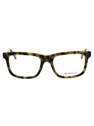 Gant Tortoiseshell-effect Rectangle-frame Glasses In Multi