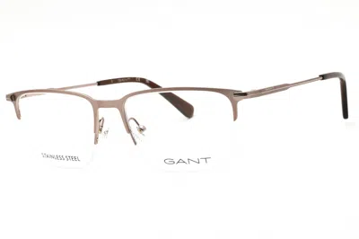 Gant Ga50053 Metal Rectangular Eyeglasses In Brown