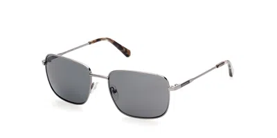 Gant Ga7210 Polarized 06d Men's Sunglasses Grey Size 56 In Shiny Dark Nickel Grey