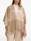 Gant Geometric Fringed Shawl In Neutral