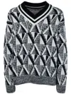 Gant Geometric-pattern Jumper In Schwarz