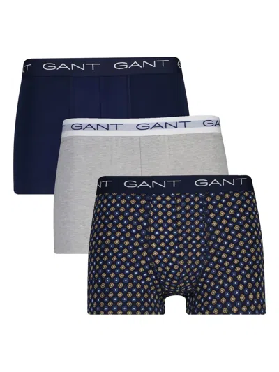Gant Geometric Print Trunk (pack Of Three) In Blue