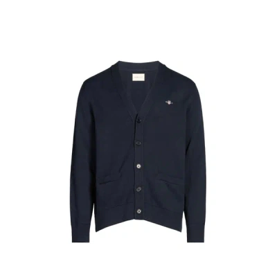 Gant Gilet Encolure V En Coton In Blue