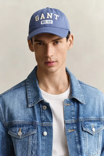 Gant Graphic Cotton Canvas Cap In Blue