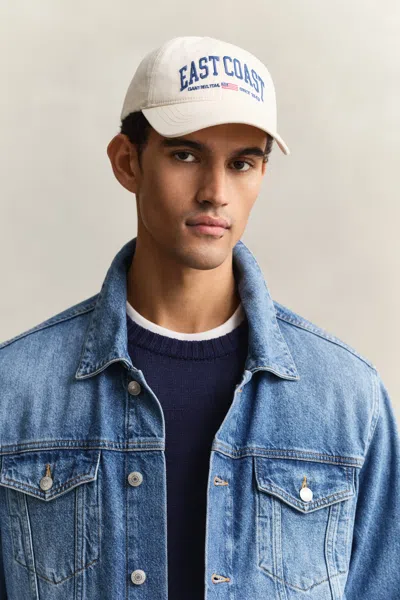 Gant Graphic Cap In Cotton Fabric In Neutral