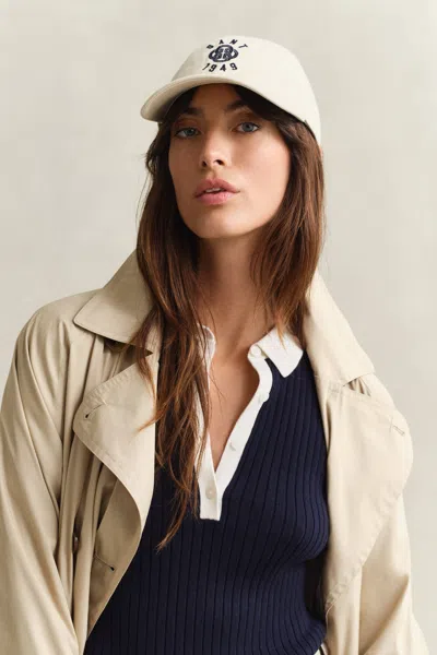 Gant Graphic Cotton Twill Cap In Neutral