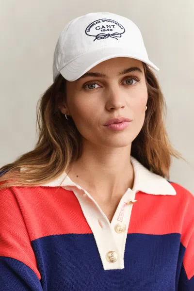 Gant Graphic Cotton Twill Cap In White