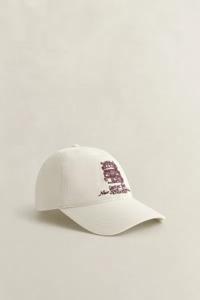 Gant Graphic Cotton Twill Cap In White