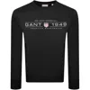 Gant Mens Graphic Crew Neck Sweatshirt In Black