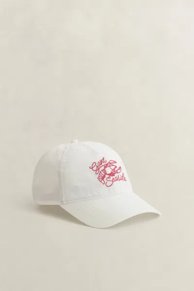 Gant Lobster-embroidered Baseball Cap In White