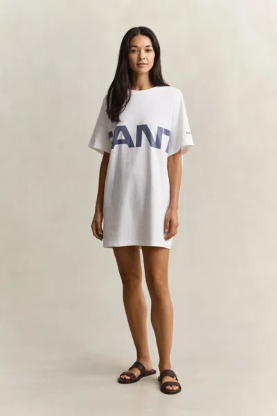Gant Graphic Print T-shirt Dress In White