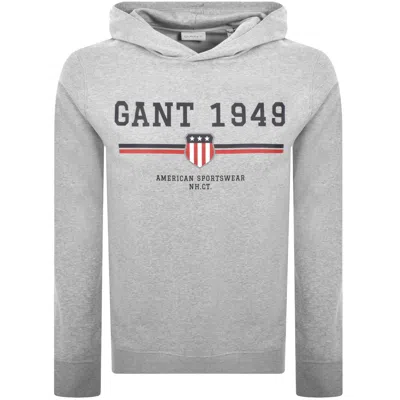 GANT GANT GRAPHIC REGULAR FIT HOODIE GREY