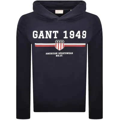GANT GANT GRAPHIC REGULAR FIT HOODIE NAVY