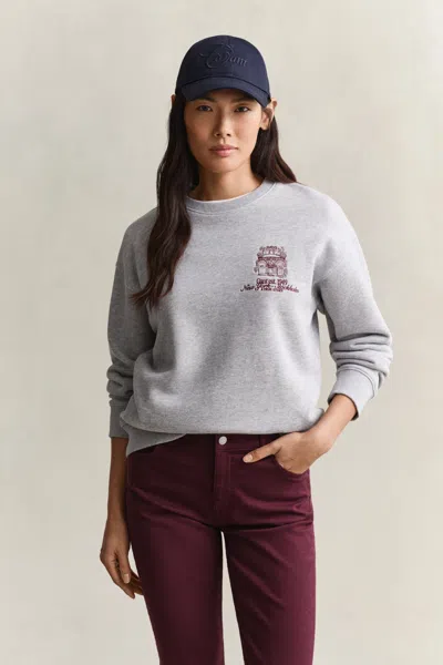 Gant Graphic Sweatshirt In Gray