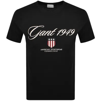 Gant Graphic T Shirt Black