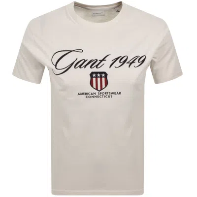 Gant Graphic T Shirt Cream In Neutral