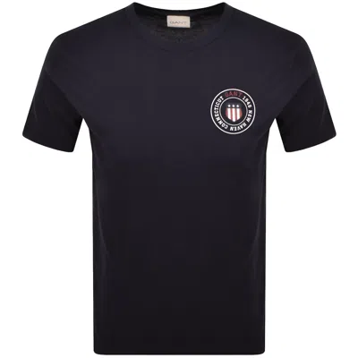 Gant Graphic T Shirt Navy In Black