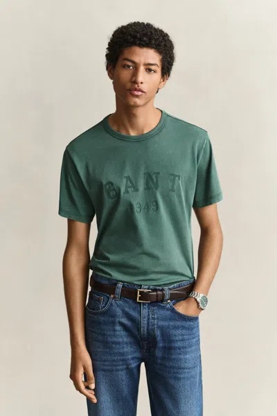 Gant Graphic T-shirt In Dark Emerald