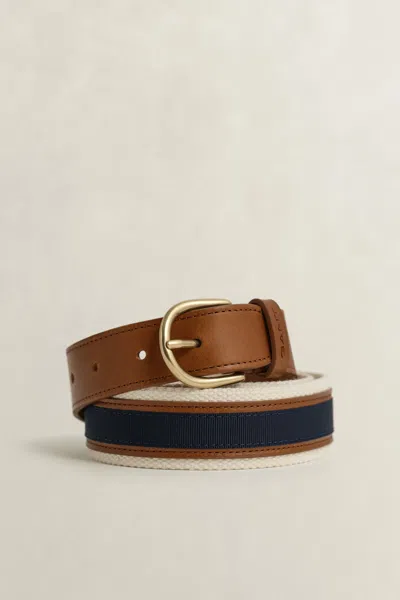 Gant Grosgrain Webbing Belt In Evening Blue