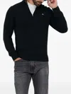 Gant Mens Regular Fit Shield Logo Half Zip Sweatshirt In Black