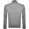 Gant Half Zip Knit Jumper Grey In Gray