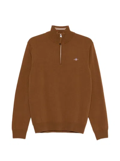 Gant Pullover Mit Reissverschluss In Brown