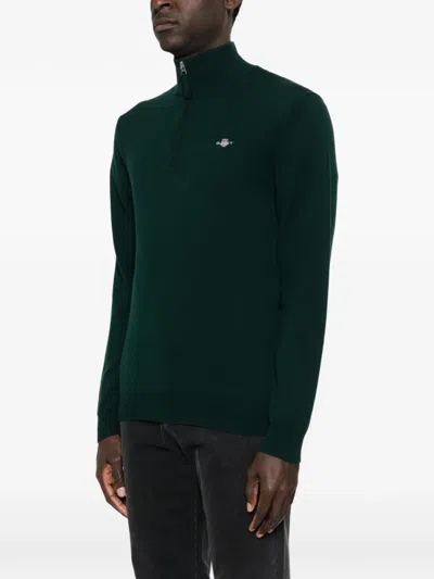 Gant Half Zip Sweater In Green