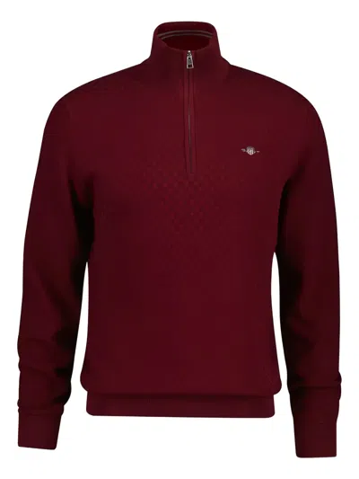 Gant Half-zip Sweater In Red