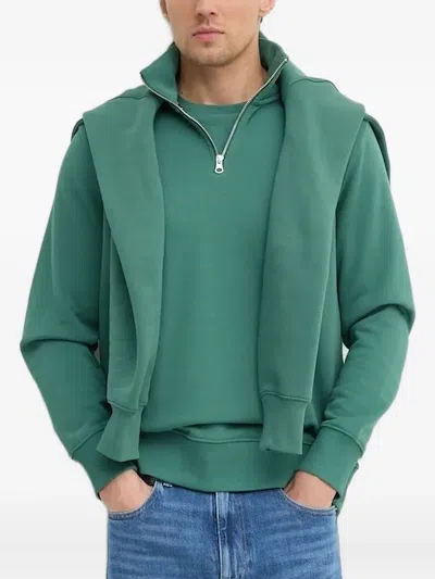 Gant Half-zip Sweatshirt In Green
