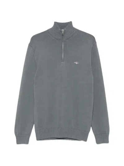 Gant Half-zip Sweater In Grey