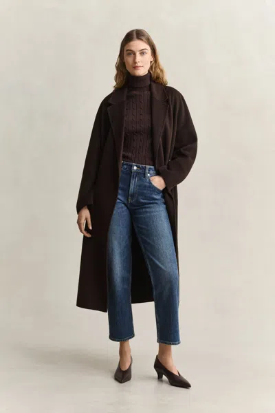 Gant Handstitched Belted Coat In Brown