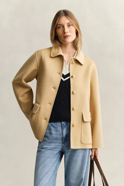 Gant Handstitched Jacket In Brown