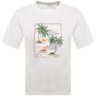 Gant Hawaii Print T Shirt White
