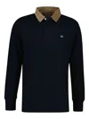 Gant Heavy Rugger Cord Collar Polo Shirt In Blue