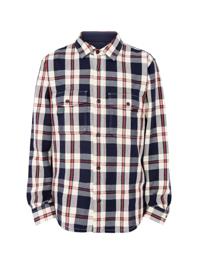 Gant Heavy Twill Check Overshirt Blue