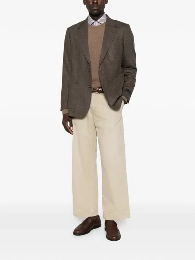 Gant Herringbone Suit Jacket In Brown
