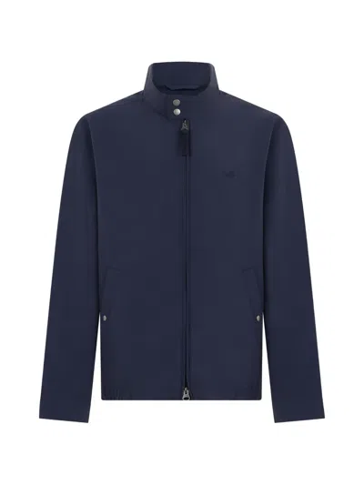 Gant High-neck Zip-up Jacket In Blue