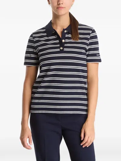 Gant Horizontal-stripe Polo Shirt In Black