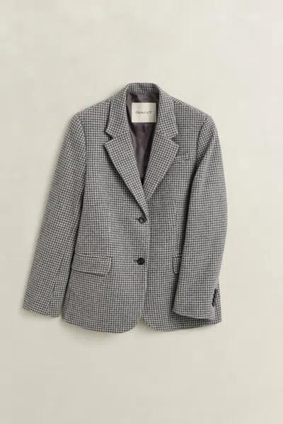 Gant Houndstooth Blazer In Green