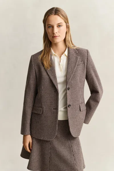 Gant Houndstooth Blazer In Multi