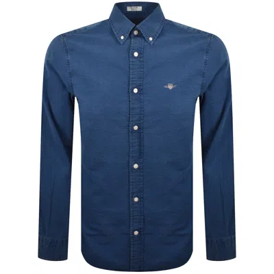 Gant Indigo Seersucker Shirt Blue