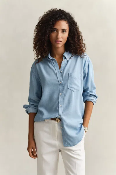 Gant Indigo Shirt In Blue