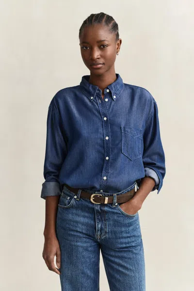 Gant Indigo Shirt In Purple