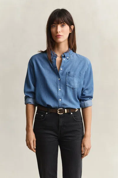 Gant Indigo Shirt In Purple