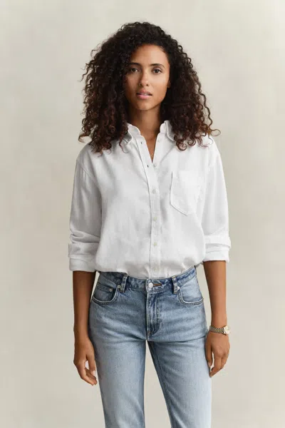 Gant Indigo Shirt In White