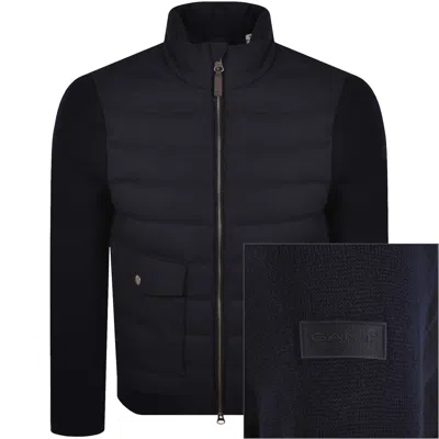 Gant Insulated Hybrid Flannel Jacket Navy In Blue