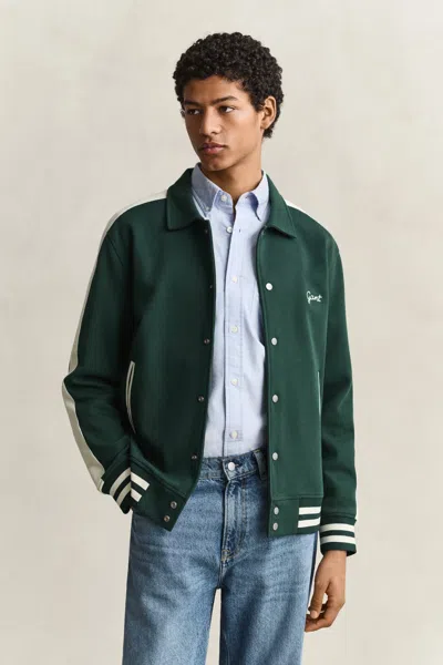 Gant Interlock Buttoned Jacket In Green