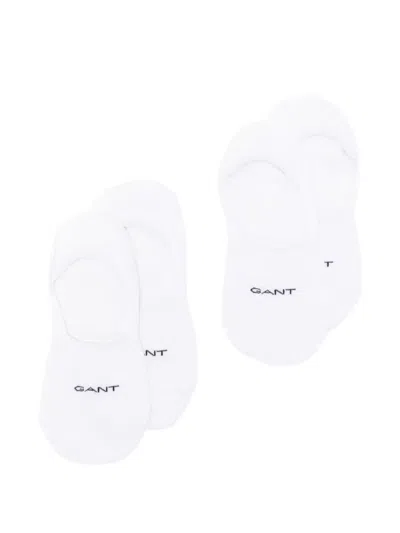 Gant Invisible Logo Socks (set Of Two) In White