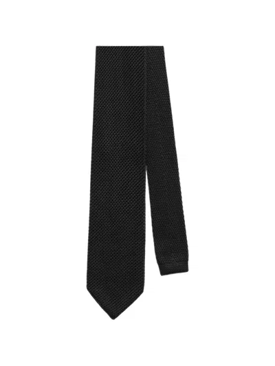 Gant Knitted Silk Tie In Black