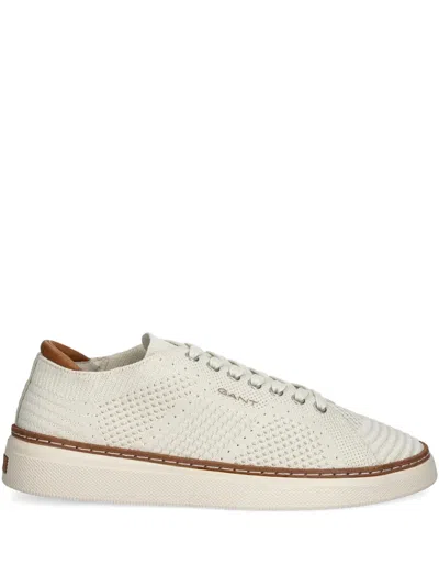 Gant Knitted-texture Sneakers In White